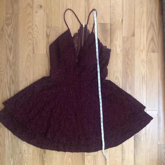 New Le Chateau sparkle lace  wine fit & flare wedding dress. - Picture 5 of 14